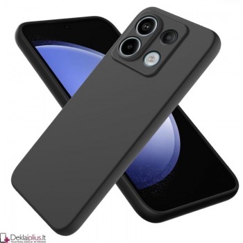 Silikoninis ploniausias dėklas - su kameros apsauga juodas (Xiaomi Redmi Note 13 5G)